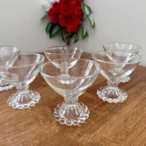 Vintage Anchor Hocking Clear Glass Berwick Boopie Sherbet Glasses – Set of‎ 6